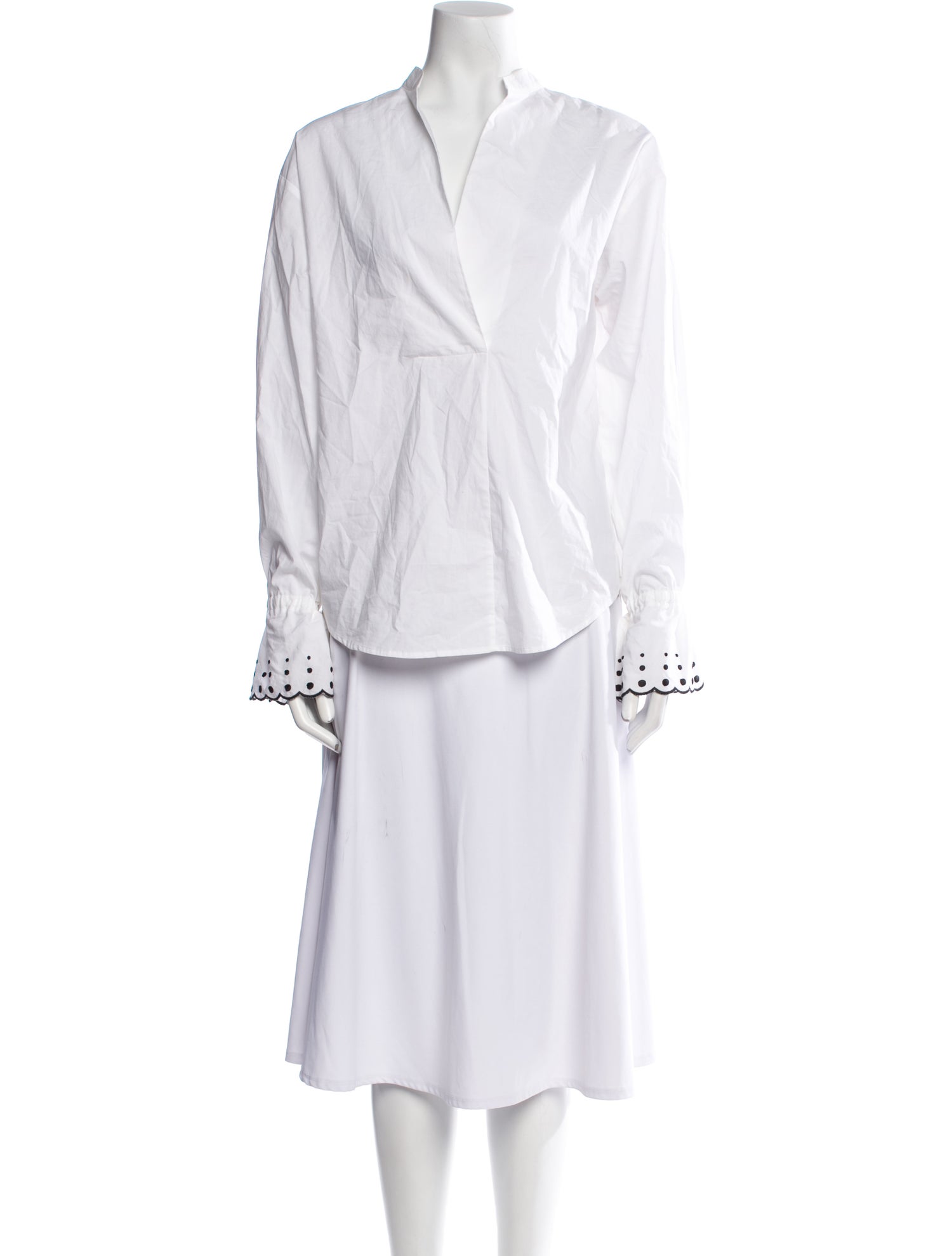 See by Chloé V-Neck Long Sleeve Button-Up Top
