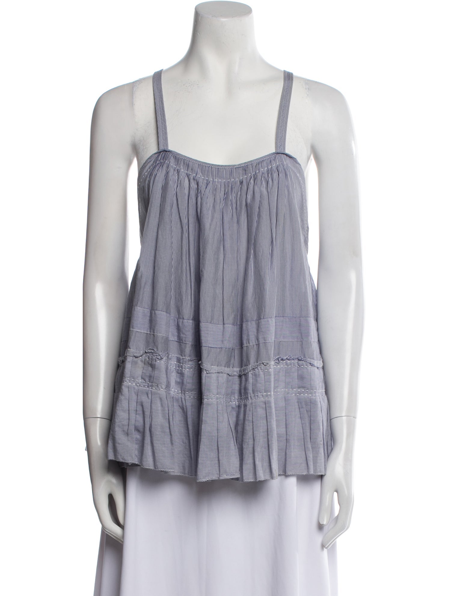 See by Chloé Striped Square Neckline Top