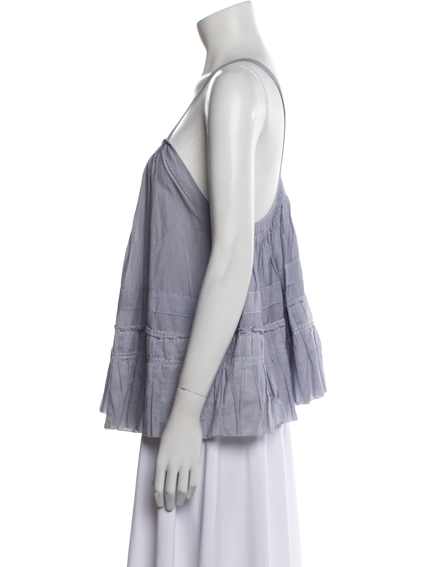 See by Chloé Striped Square Neckline Top