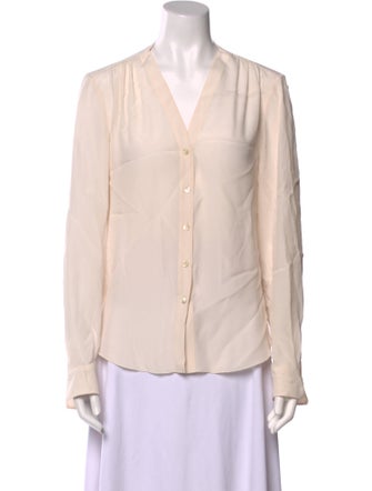 See by Chloé V-Neck Long Sleeve Button-Up Top