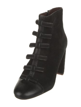 See by Chloé Suede Bow Accents Lace-Up Boots