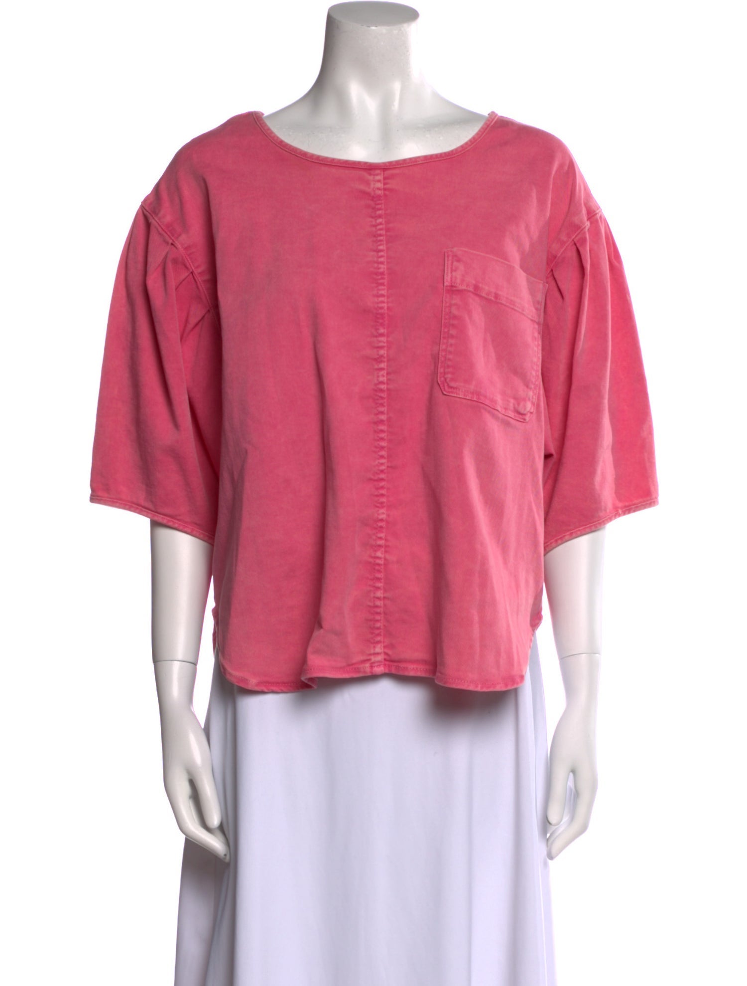 See by Chloé Bateau Neckline Three-Quarter Sleeve T-Shirt