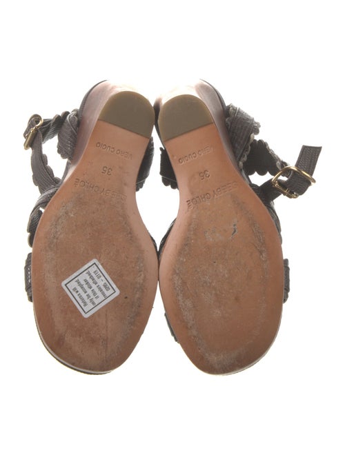 See by Chloé Leather Scalloped Accent Sandals