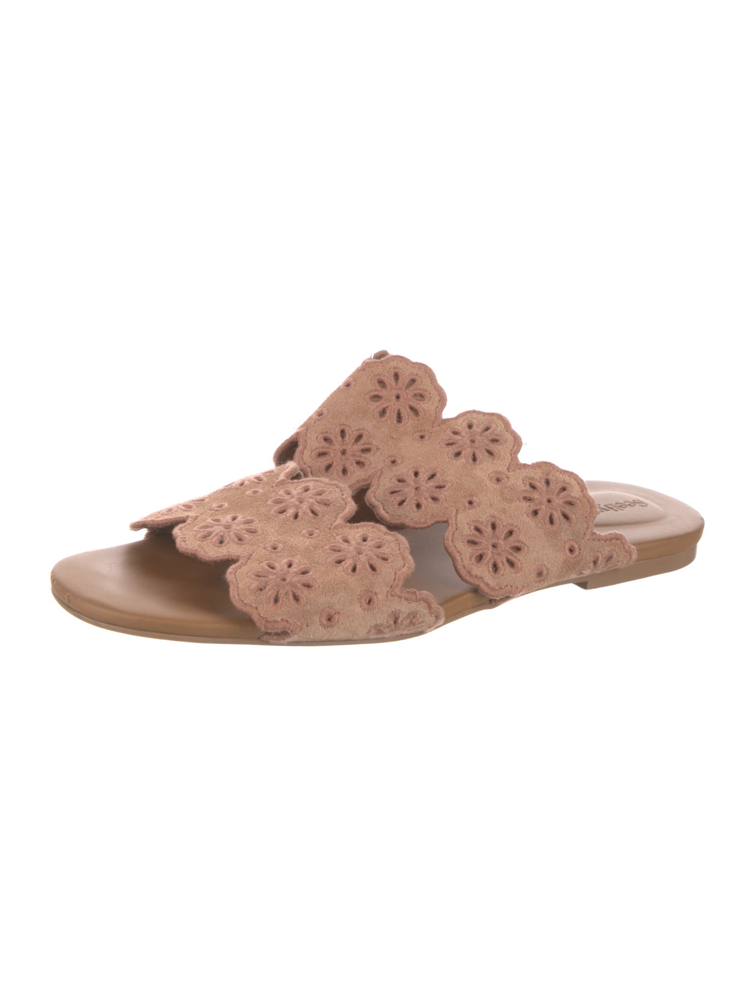 See by Chloé Suede Embroidered Accent Slides