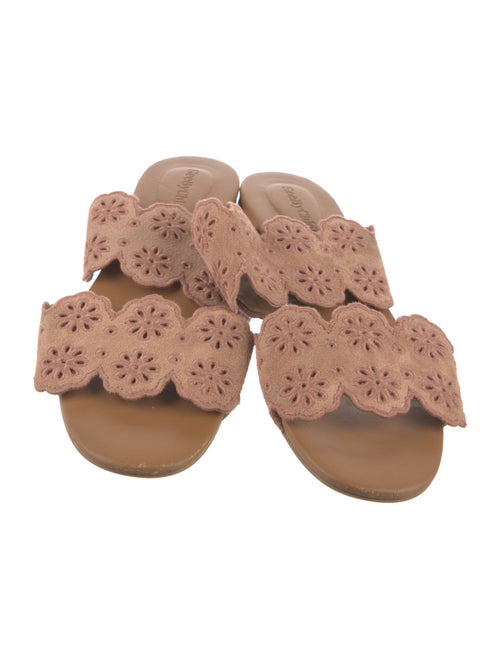 See by Chloé Suede Embroidered Accent Slides