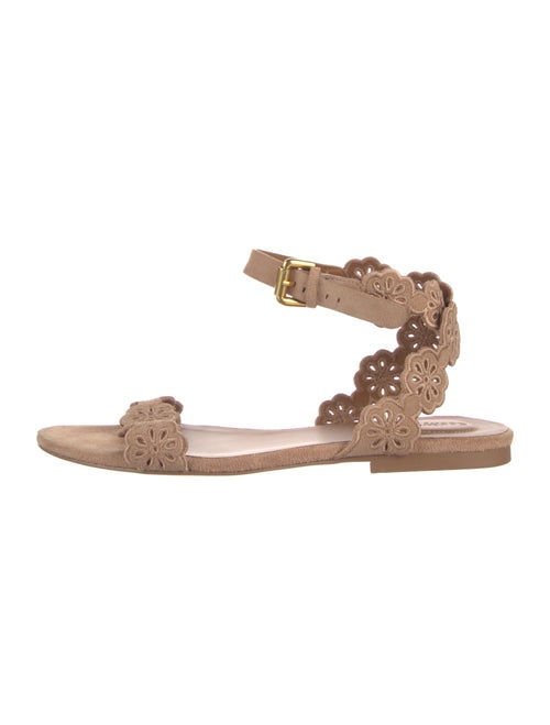 See by Chloé Suede Embroidered Accent Gladiator Sandals