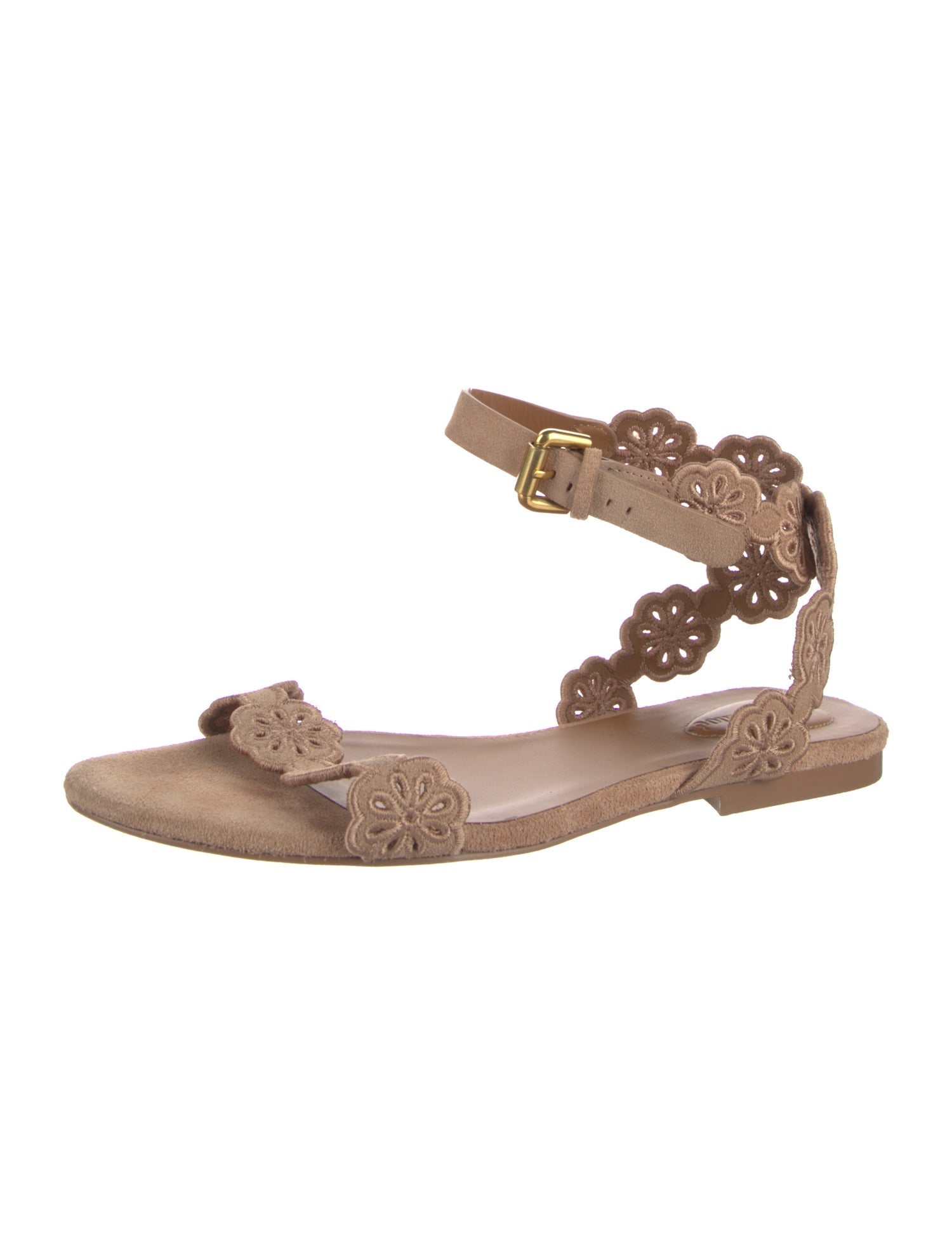 See by Chloé Suede Embroidered Accent Gladiator Sandals