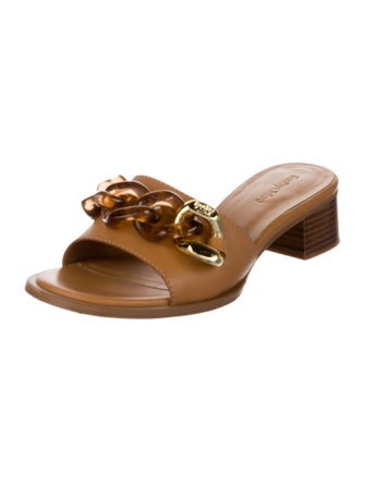 See by Chloé Leather Chain-Link Accents Flats