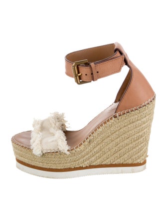 See by Chloé Leather Fringe Trim Accent Espadrilles