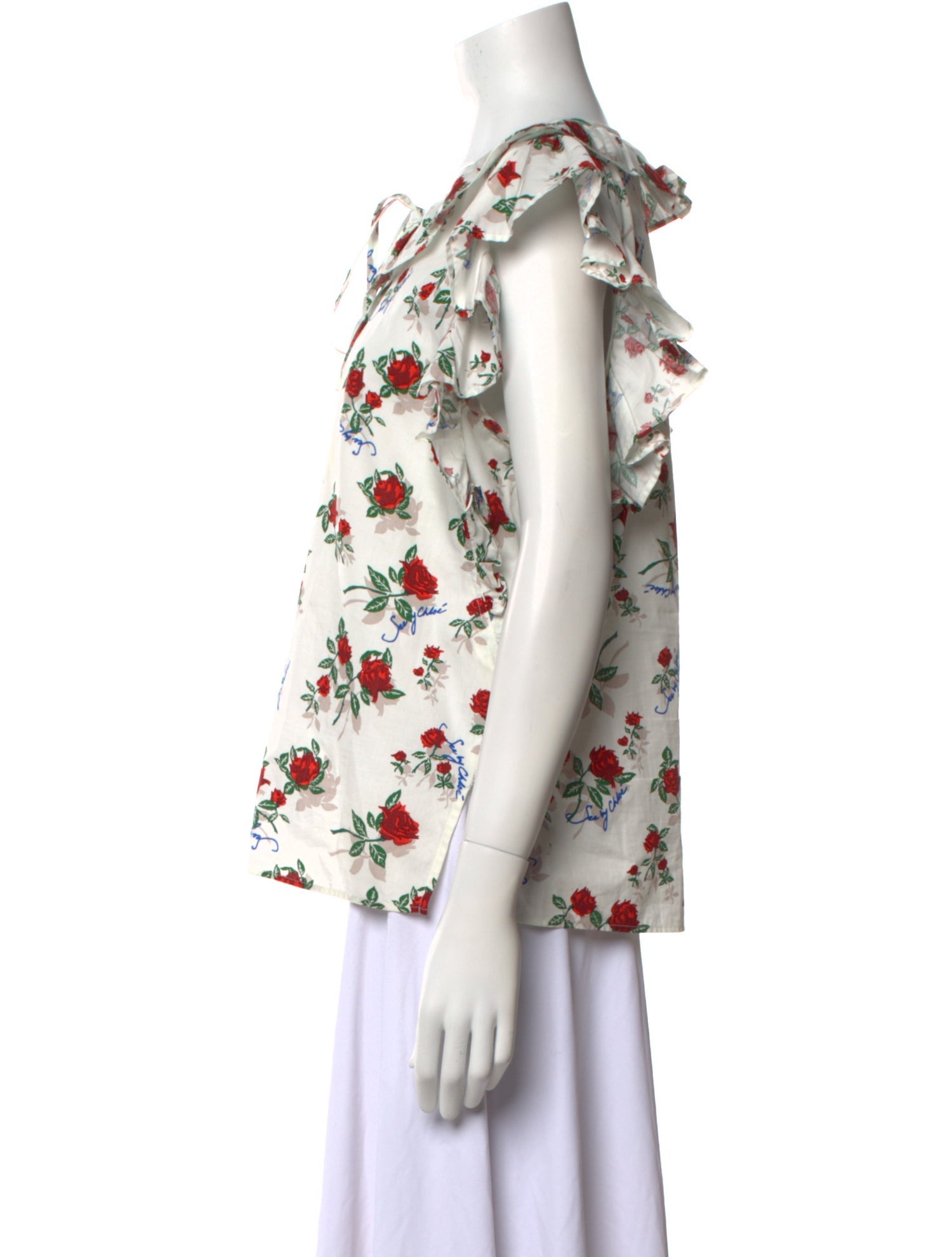 See by Chloé Floral Print Crew Neck Blouse