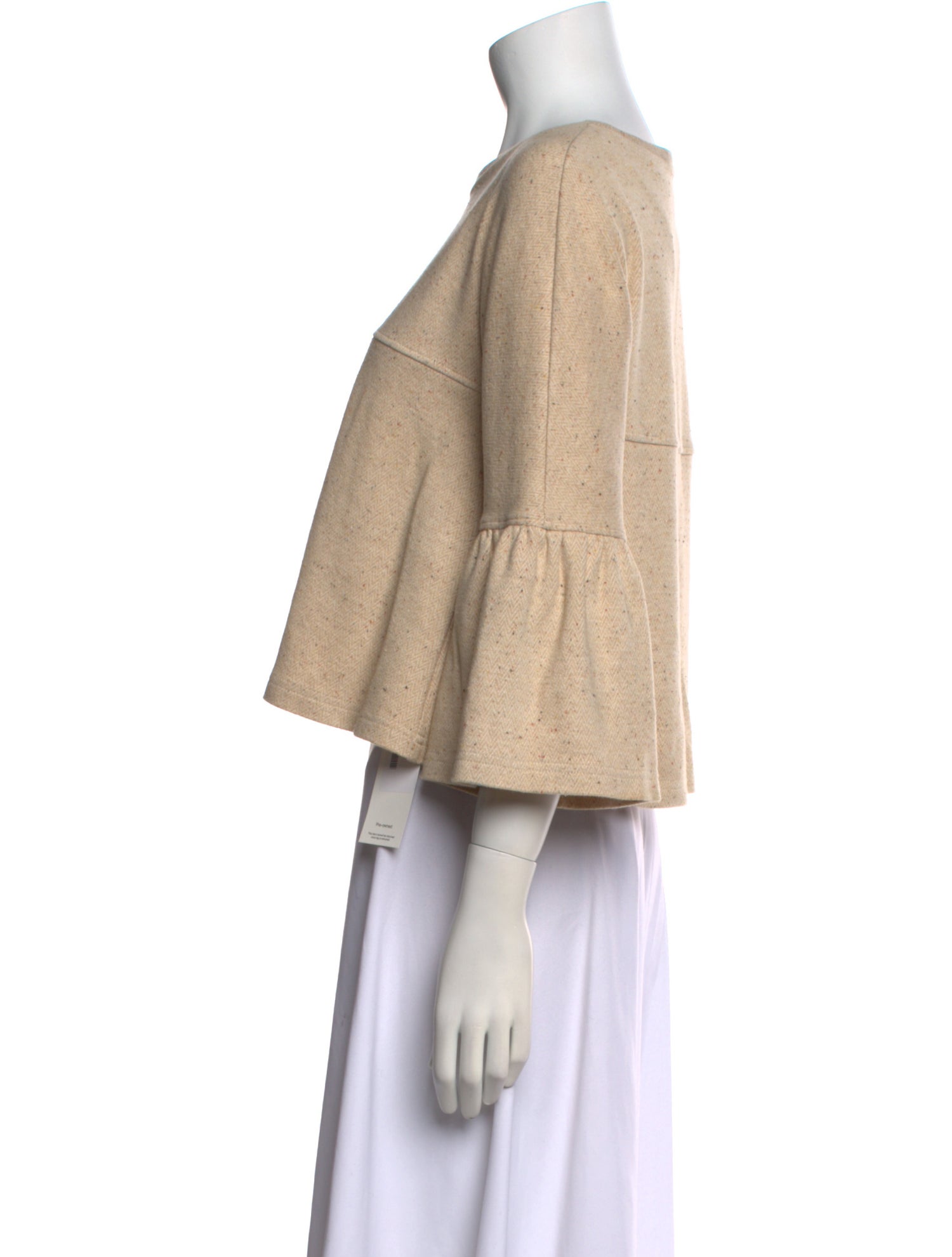 See by Chloé Bateau Neckline Three-Quarter Sleeve Crop Top