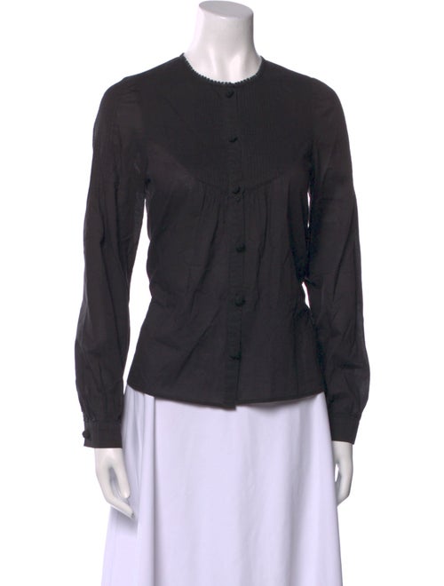 See by Chloé Crew Neck Long Sleeve Button-Up Top
