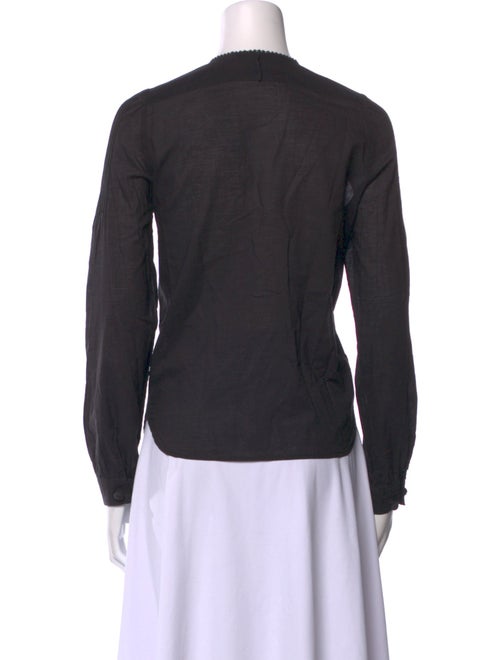 See by Chloé Crew Neck Long Sleeve Button-Up Top