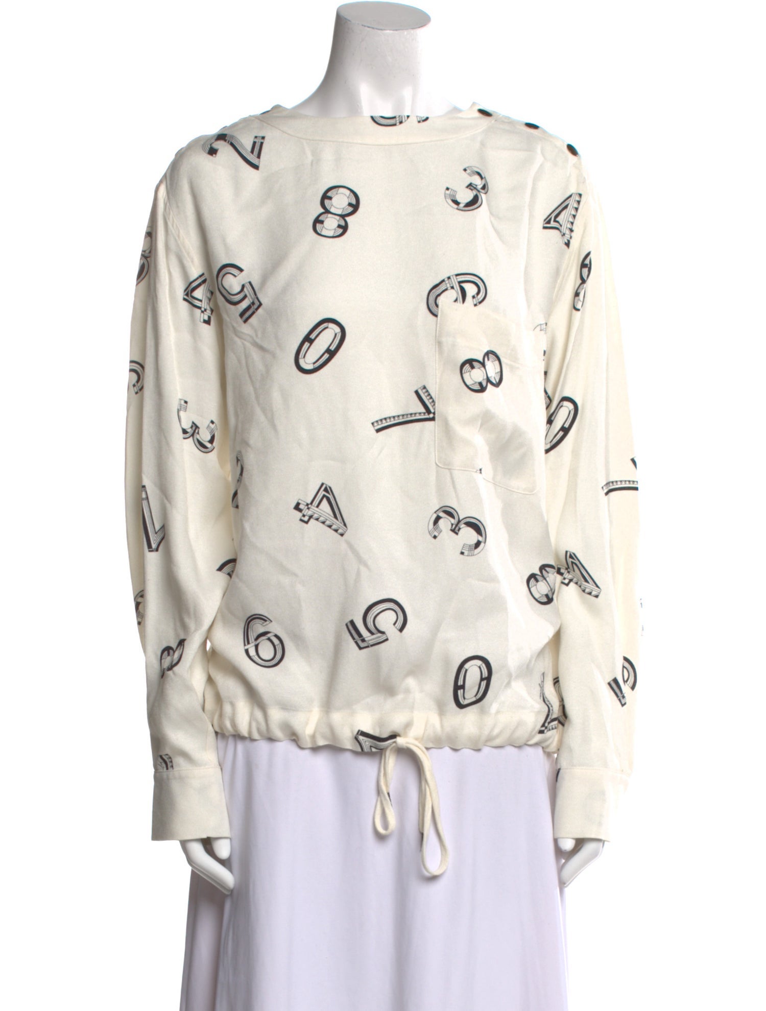 See by Chloé Printed Bateau Neckline Top