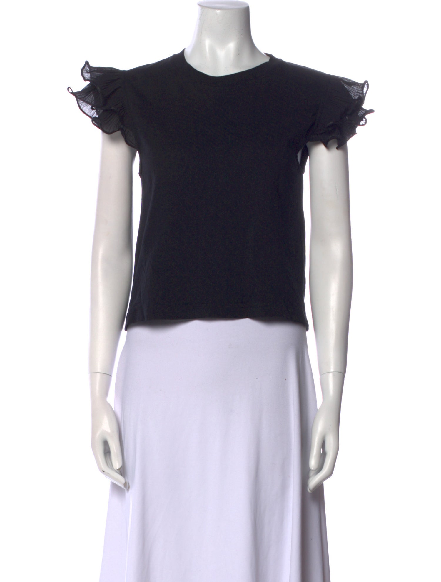 See by Chloé Crew Neck Short Sleeve Crop Top