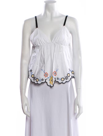 See by Chloé V-Neck Sleeveless Crop Top