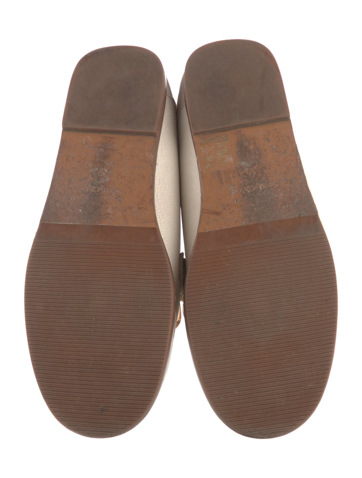 See by Chloé Leather Chain-Link Accents Loafers