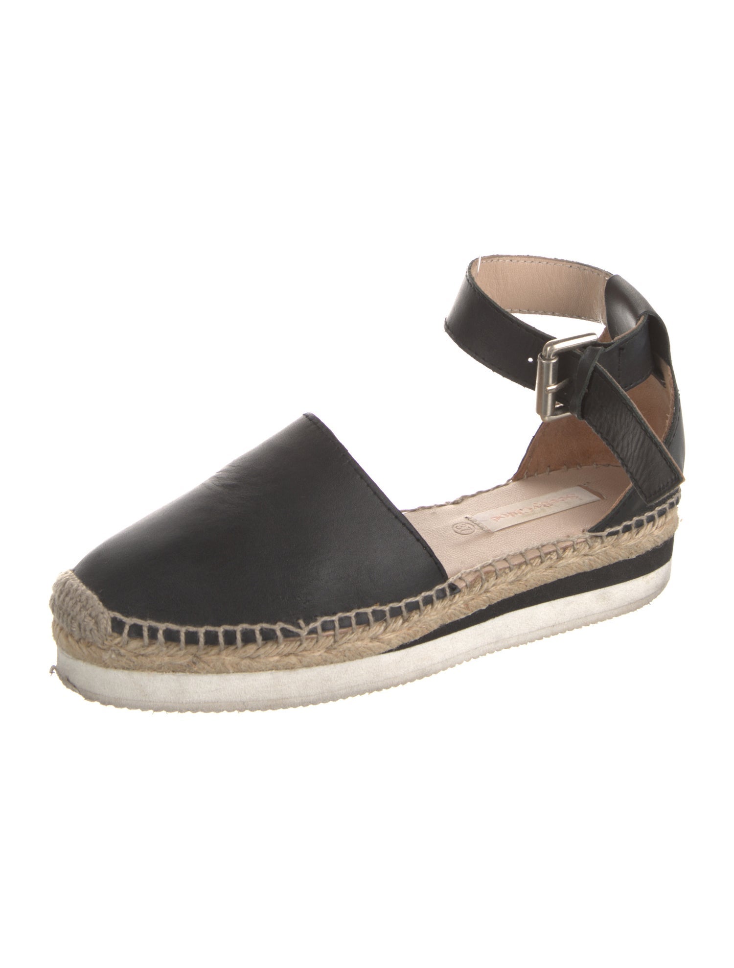 See by Chloé Leather Whipstitch Trim Espadrilles