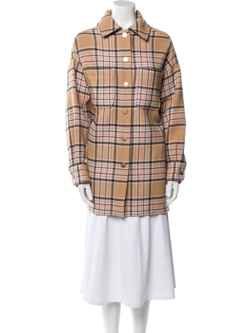 See by Chloé Wool Plaid Print Coat