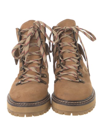 See by Chloé Suede Colorblock Pattern Lace-Up Boots