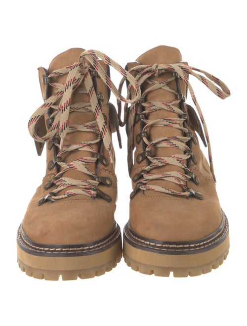 See by Chloé Suede Colorblock Pattern Lace-Up Boots