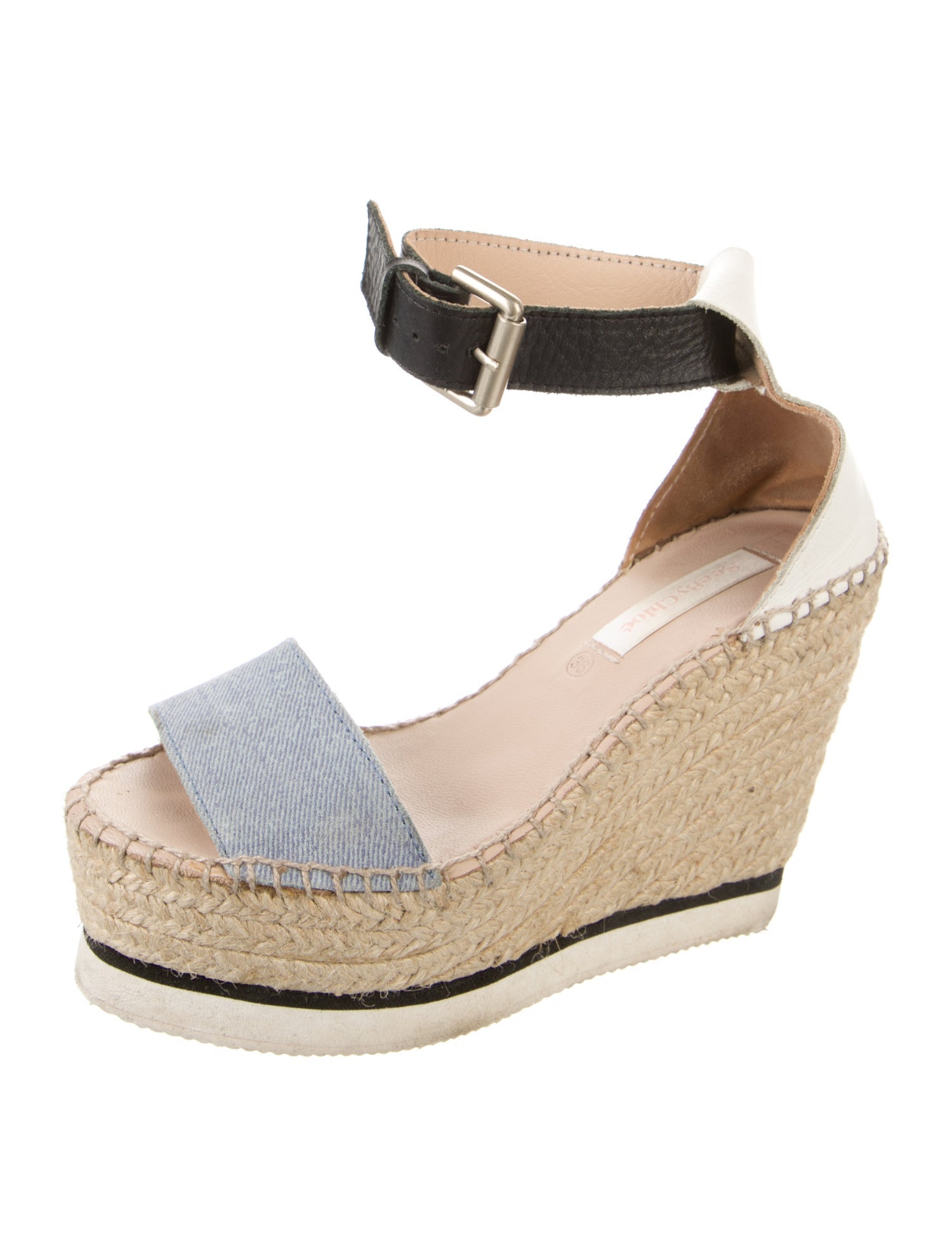 See by Chloé Leather Colorblock Pattern Espadrilles