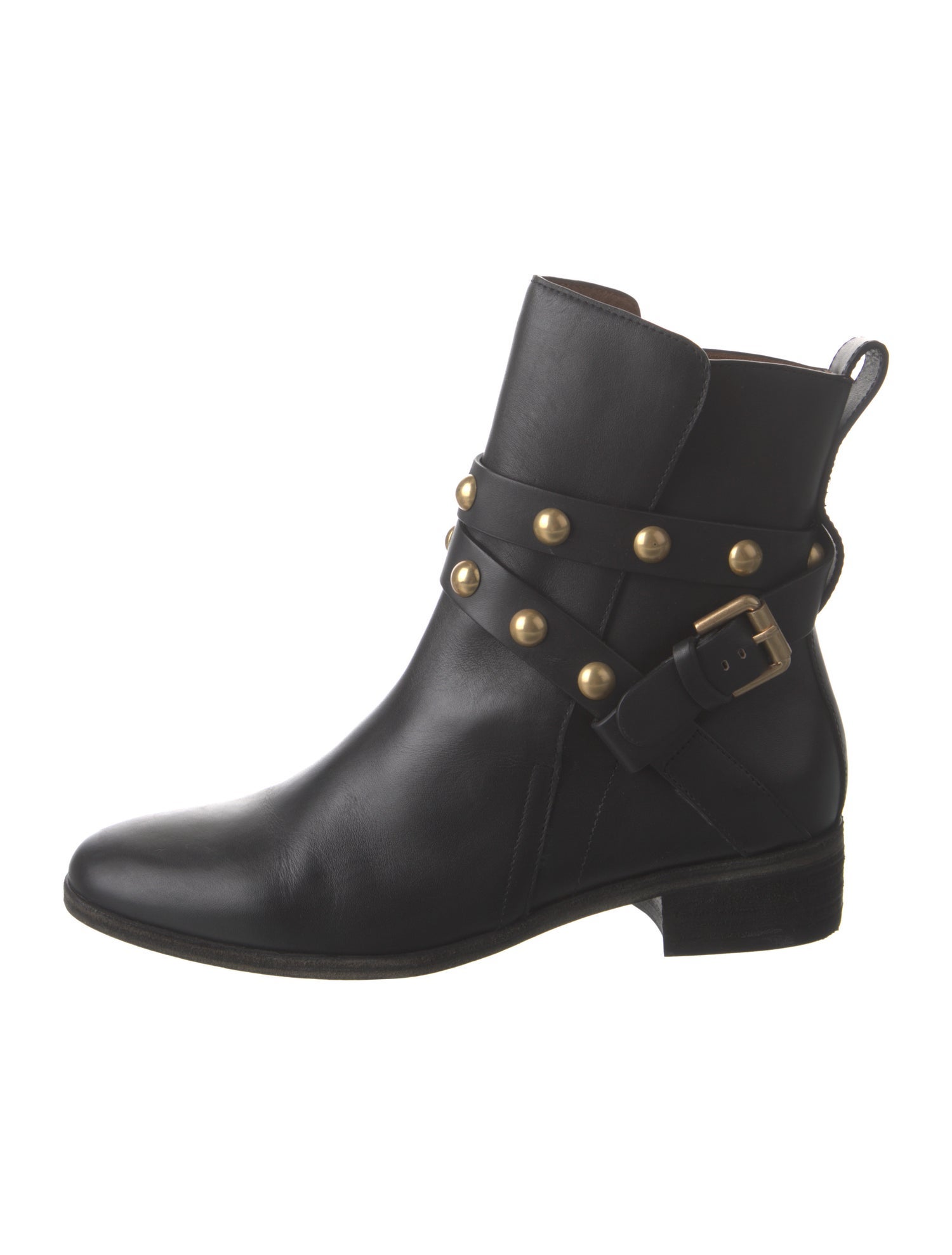 See by Chloé Leather Studded Accents Combat Boots