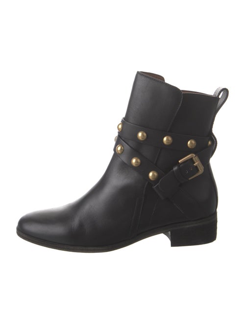 See by Chloé Leather Studded Accents Combat Boots