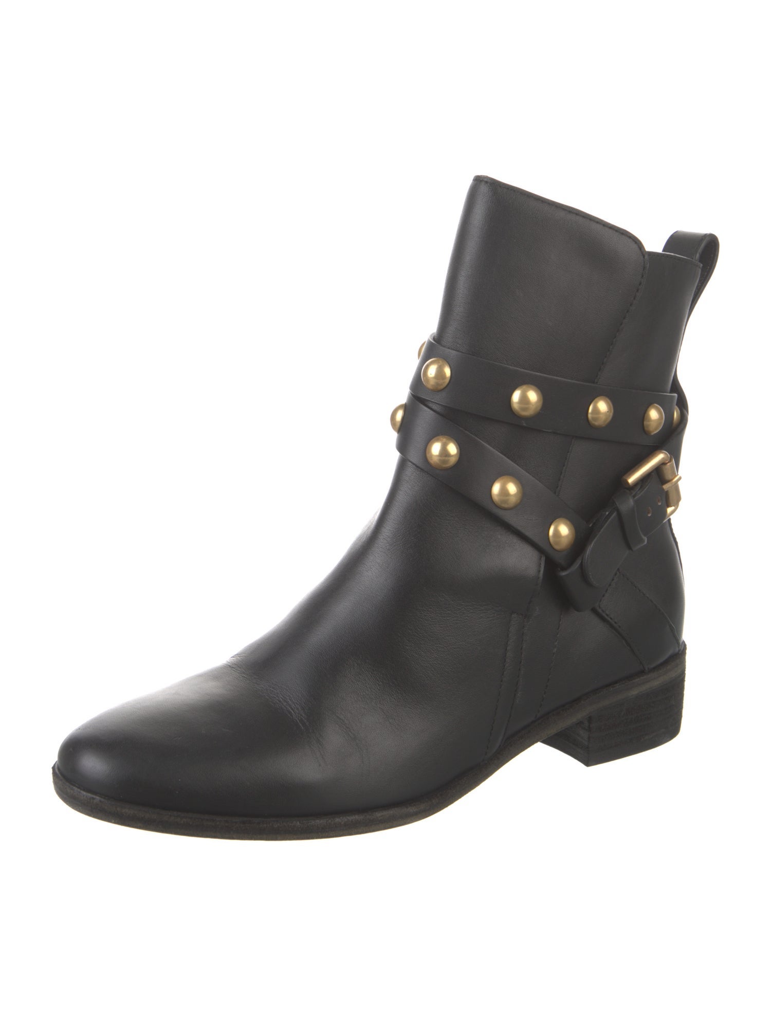 See by Chloé Leather Studded Accents Combat Boots