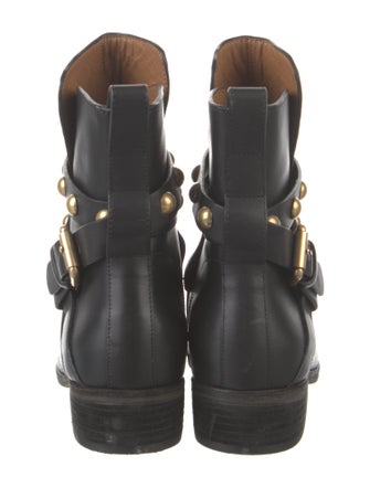 See by Chloé Leather Studded Accents Combat Boots