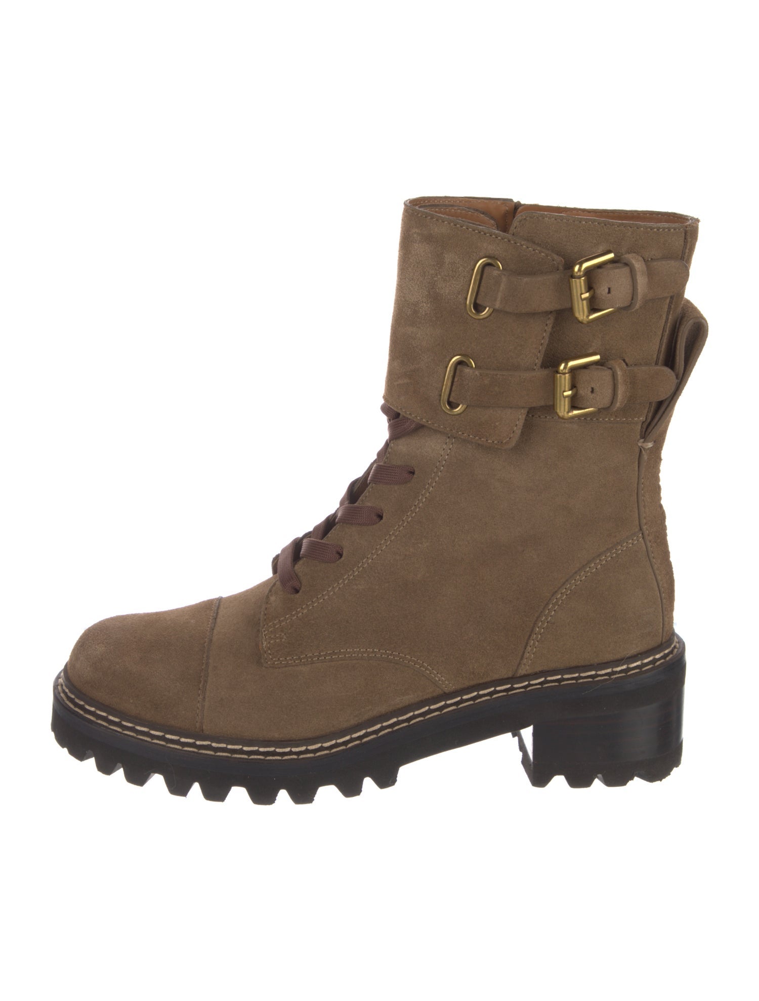 See by Chloé Suede Combat Boots