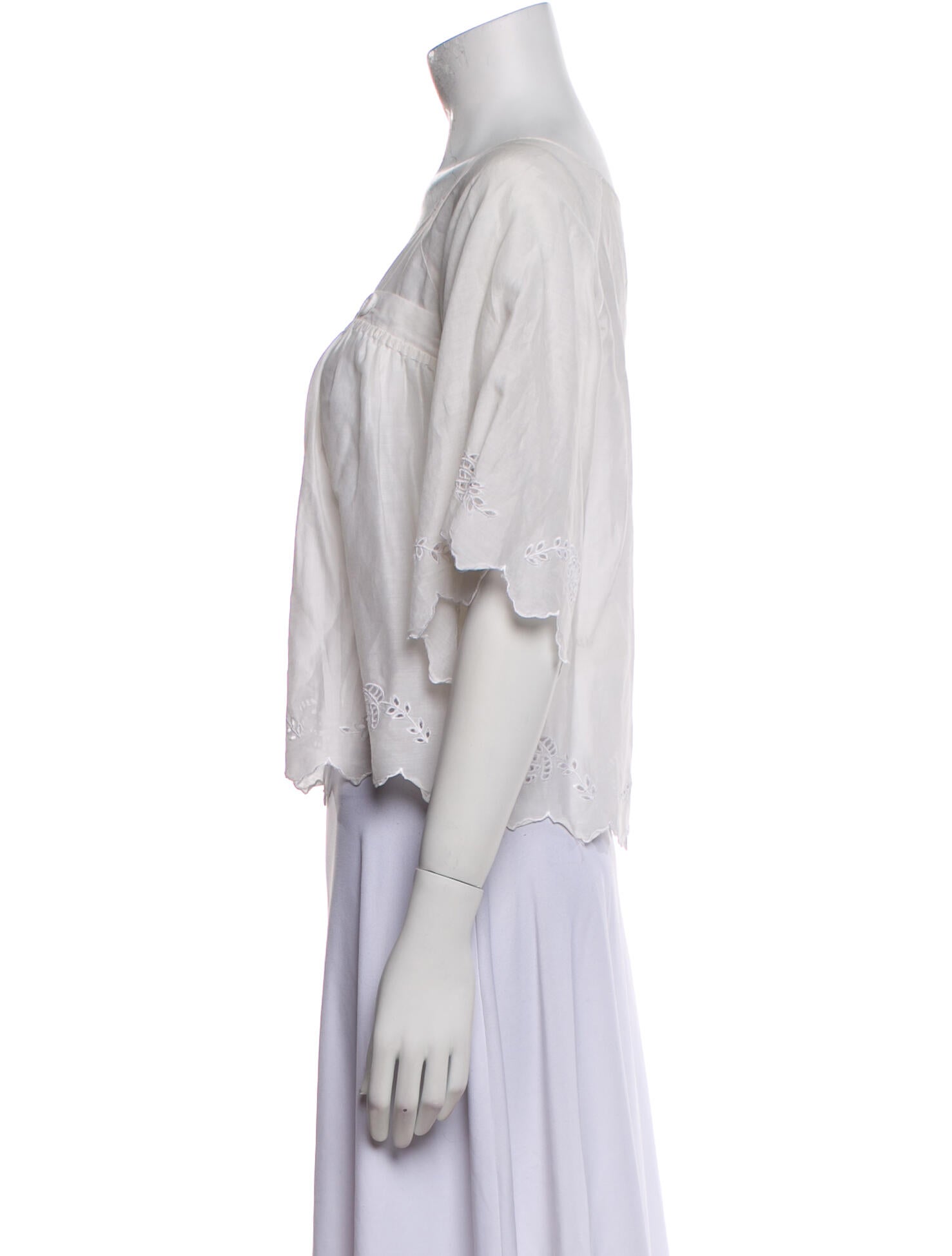 See by Chloé Square Neckline Three-Quarter Sleeve Blouse