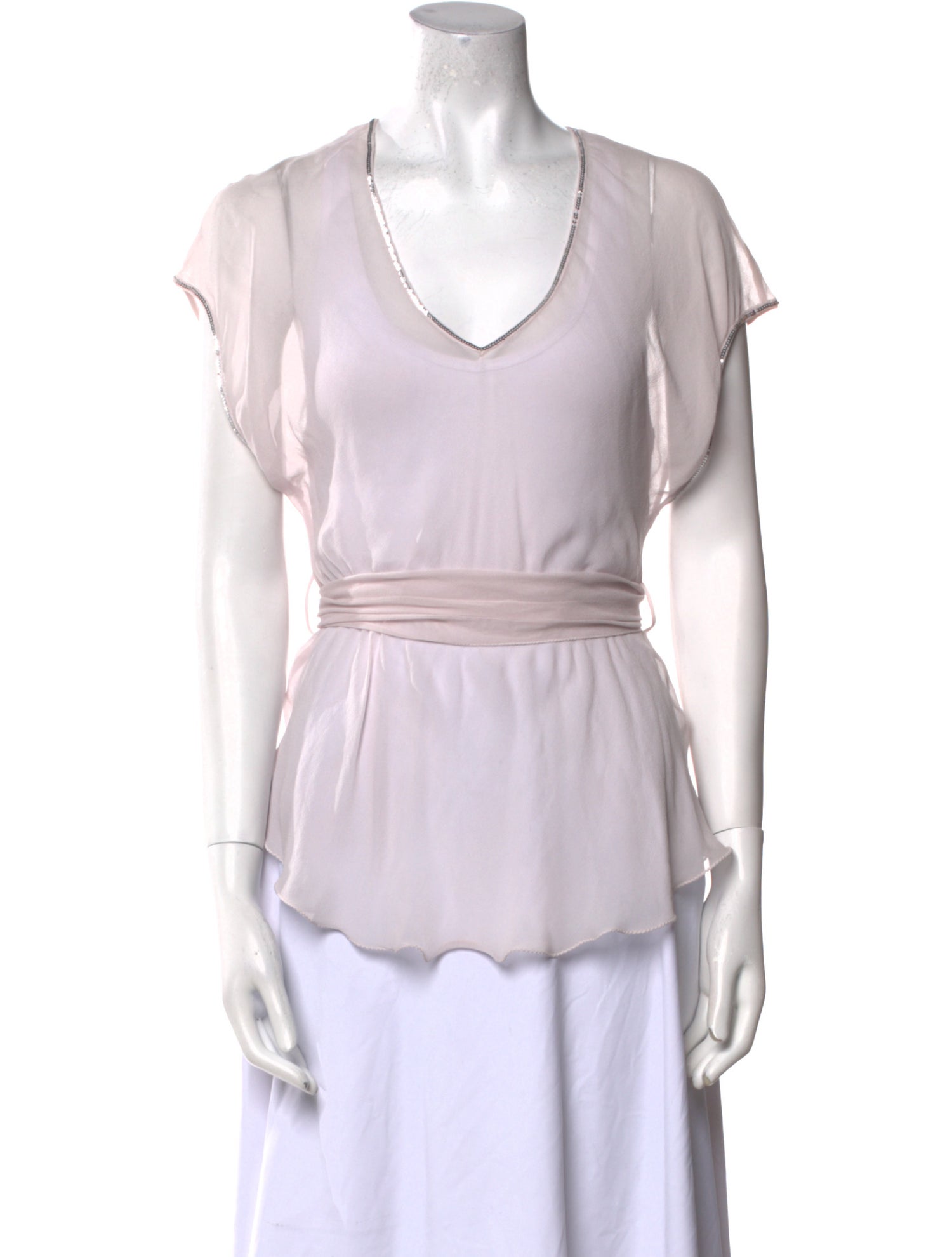 See by Chloé Silk V-Neck Top w/ Tags