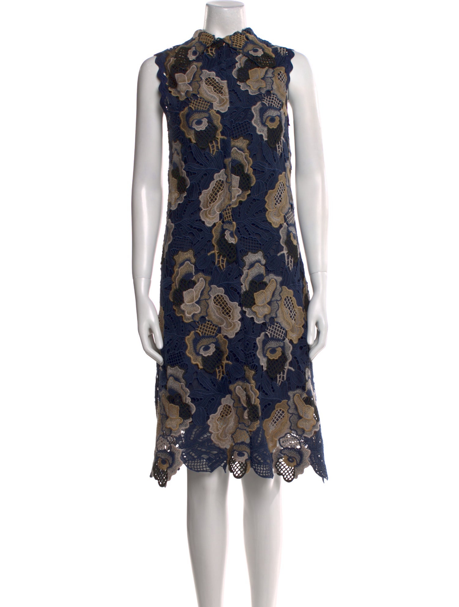 See by Chloé Lace Pattern Midi Length Dress