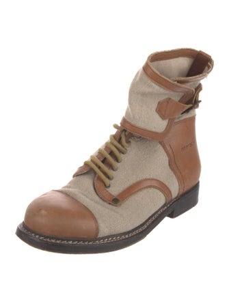 See by Chloé Canvas Colorblock Pattern Boots