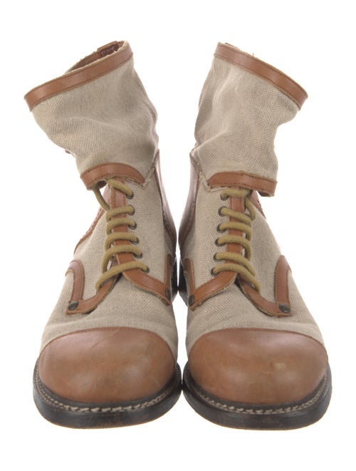 See by Chloé Canvas Colorblock Pattern Boots