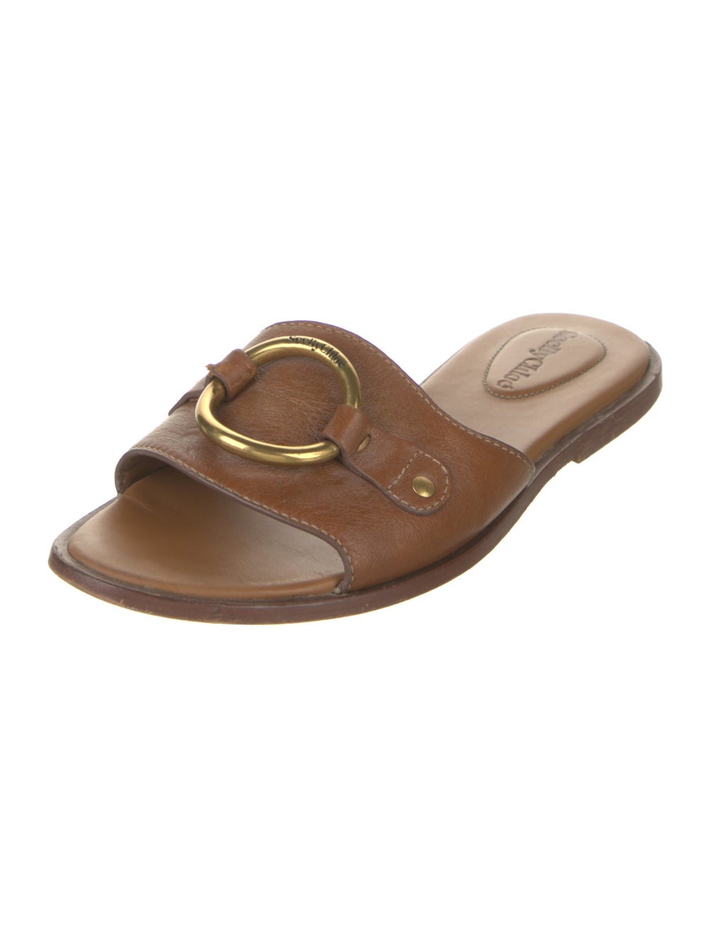 See by Chloé See by Chloé Leather Slides Brown - image 2