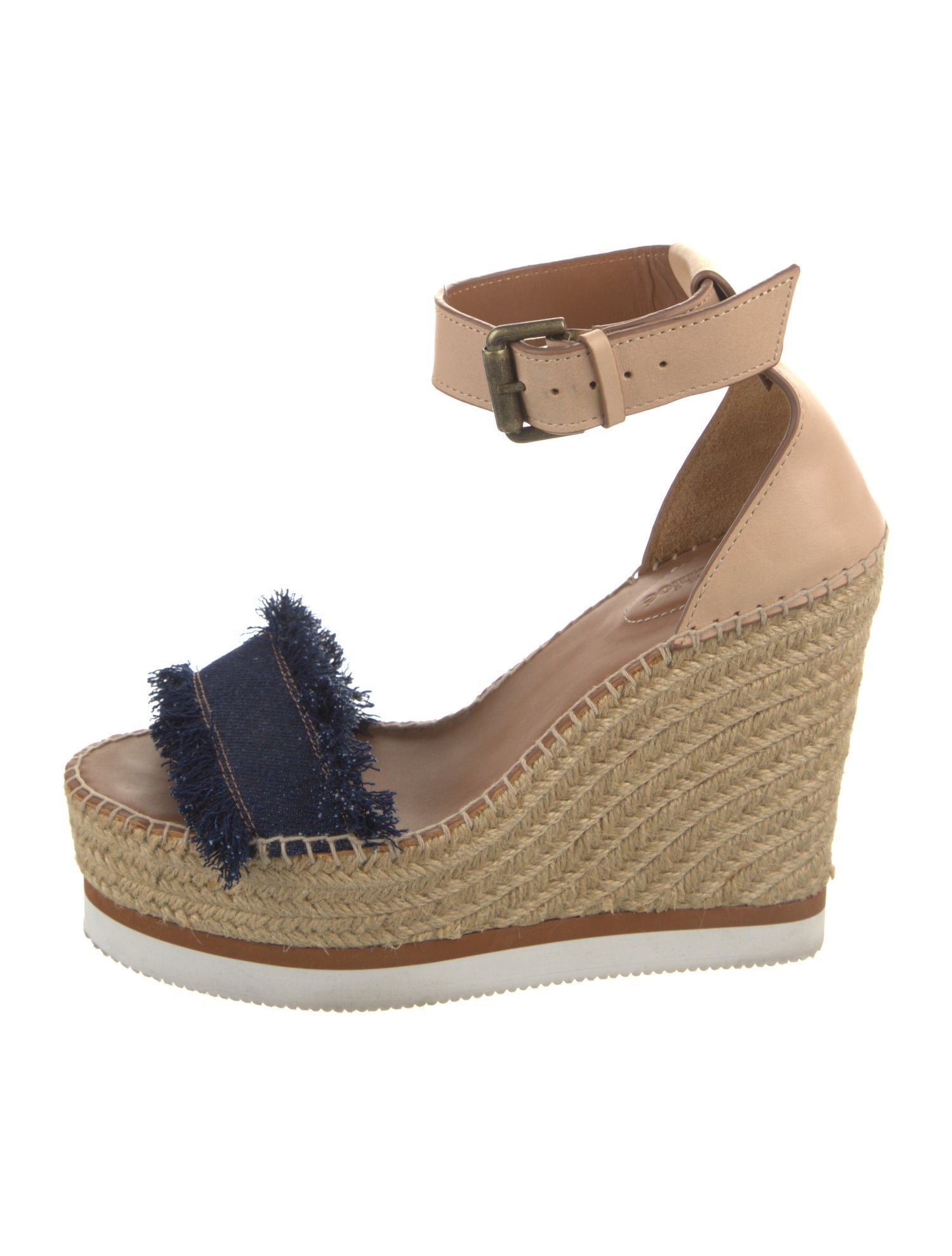 See by Chloé Leather Colorblock Pattern Espadrilles