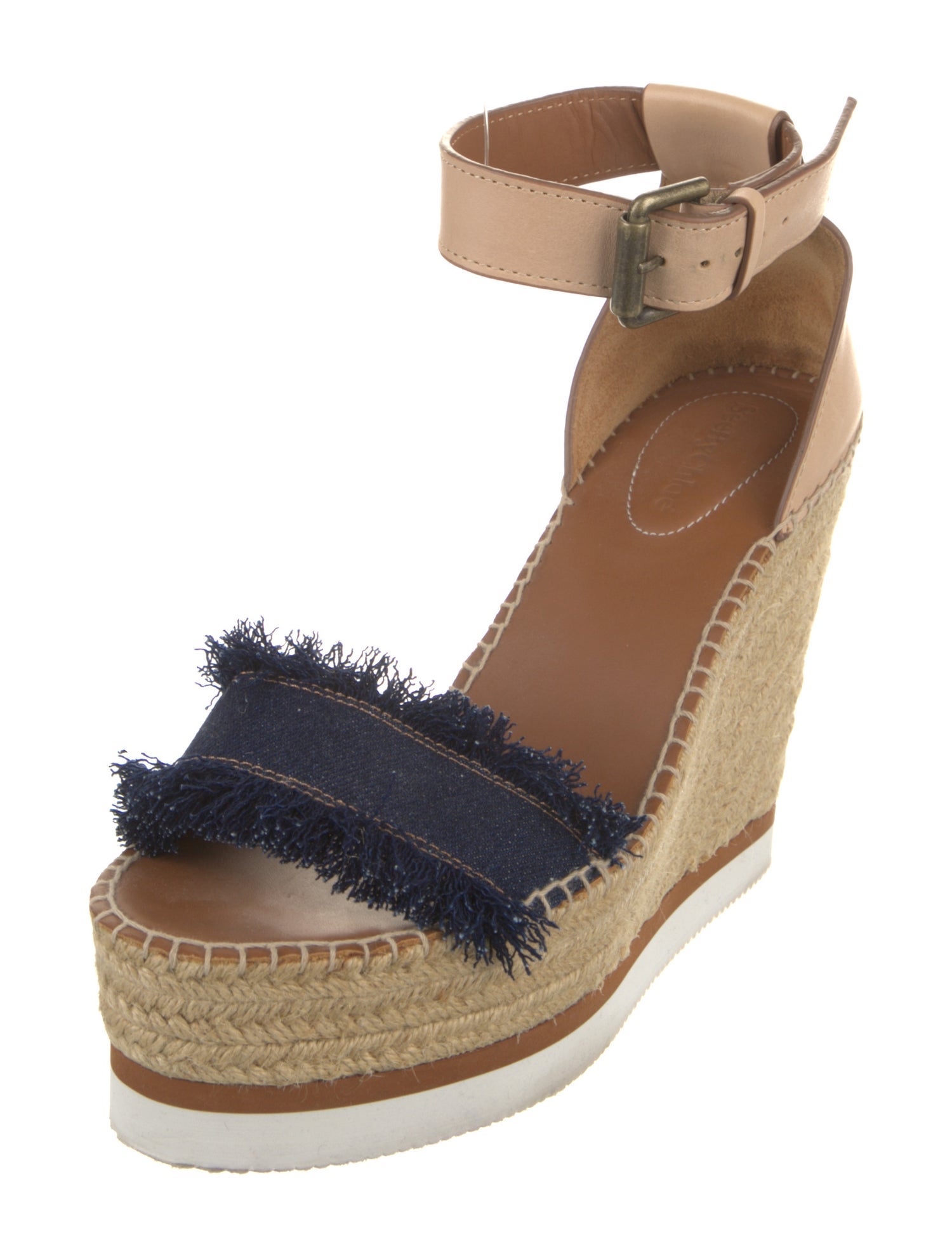 See by Chloé Leather Colorblock Pattern Espadrilles