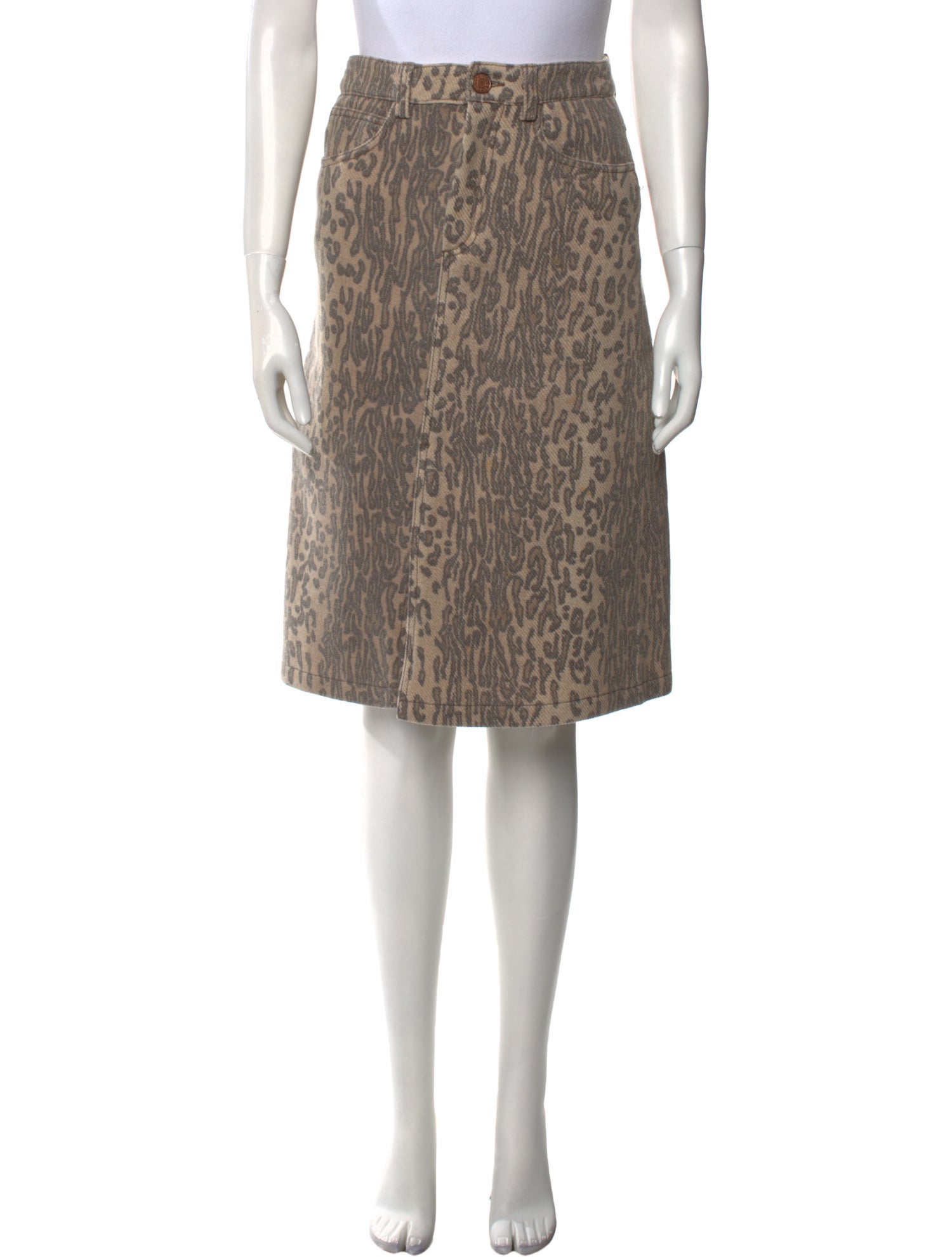 See by Chloé Animal Print Knee-Length Skirt