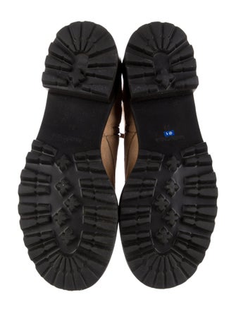 See by Chloé Suede Colorblock Pattern Combat Boots