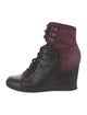 See by Chloé Leather Colorblock Pattern Lace-Up Boots