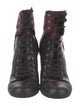 See by Chloé Leather Colorblock Pattern Lace-Up Boots