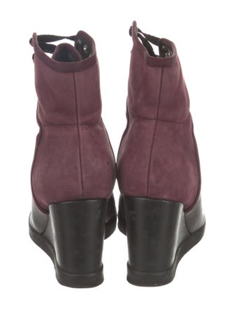See by Chloé Leather Colorblock Pattern Lace-Up Boots