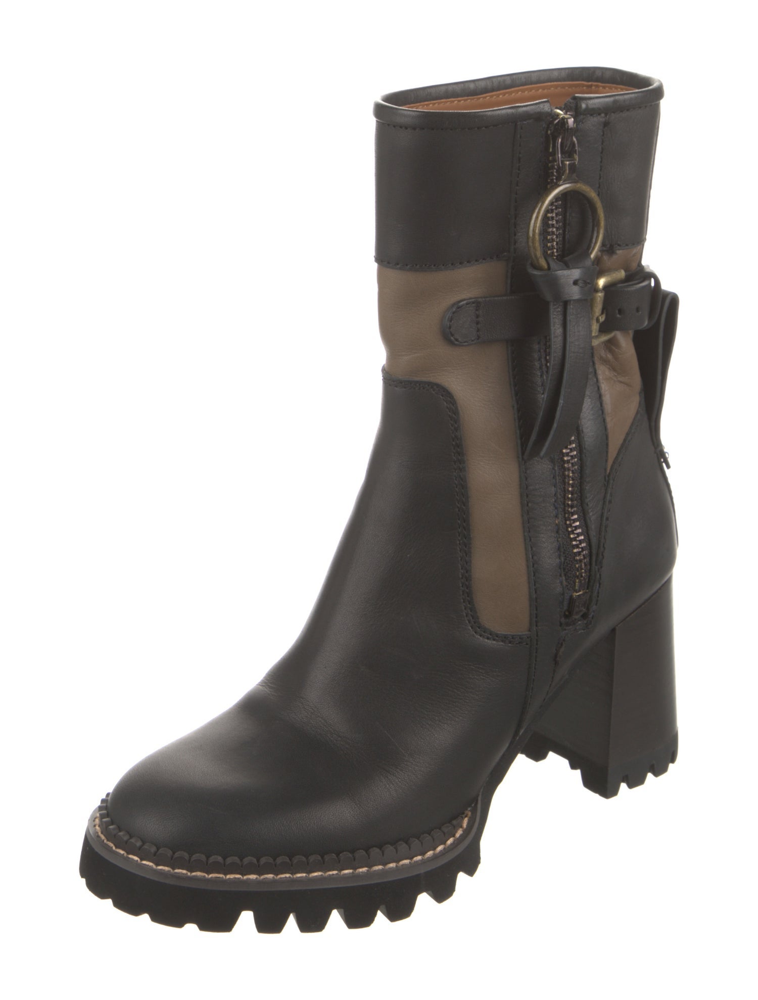 See by Chloé Leather Moto Boots