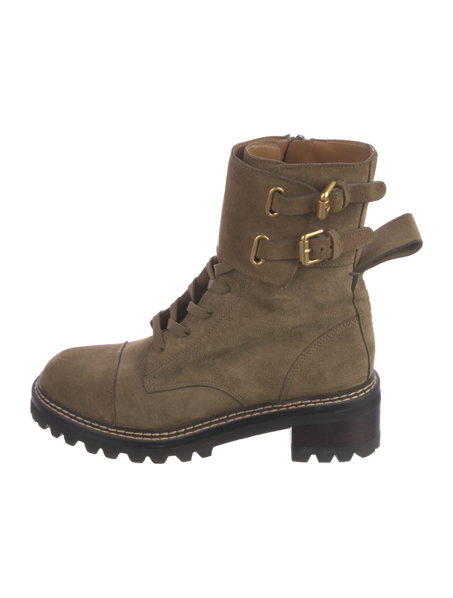 See by Chloé Suede Combat Boots