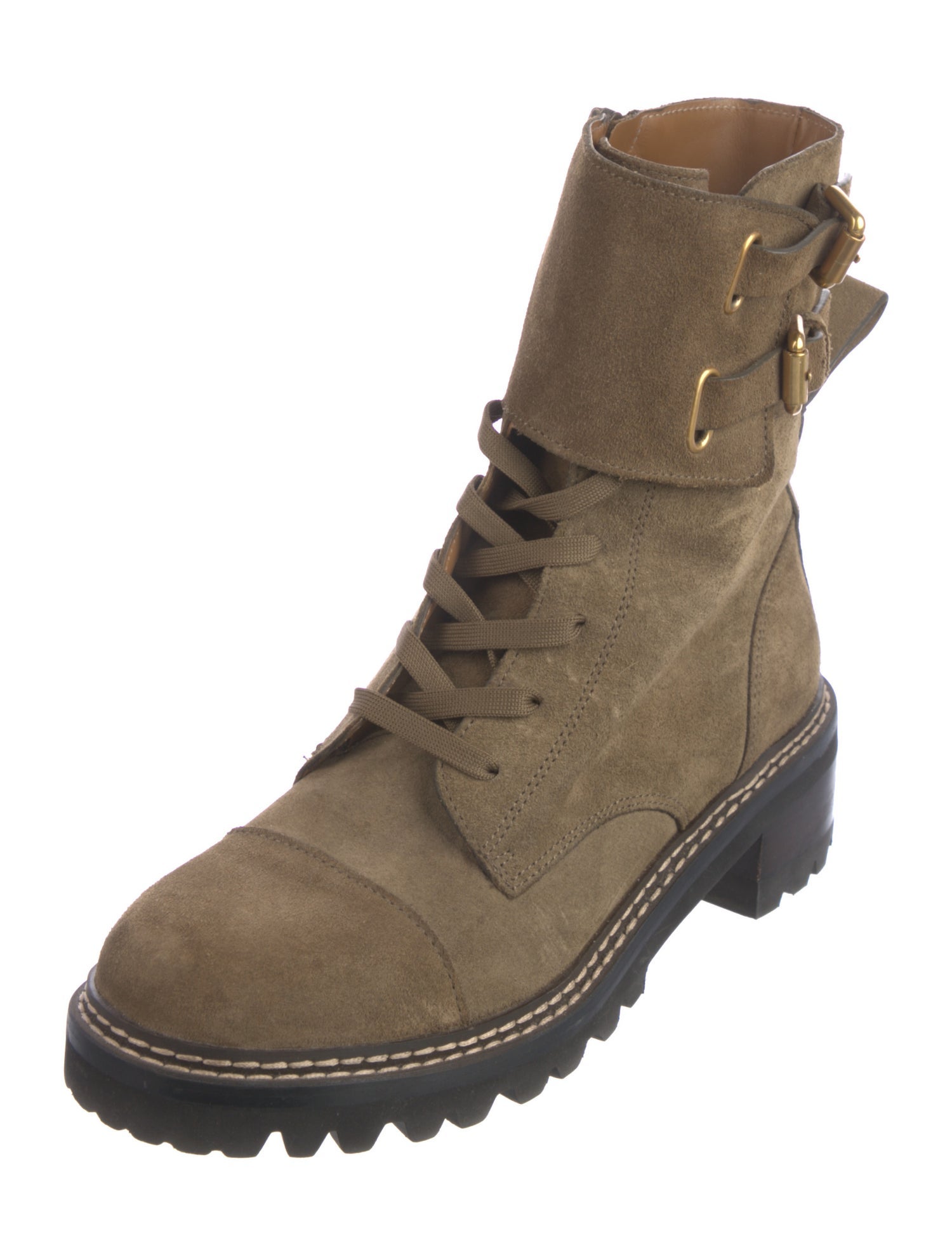 See by Chloé Suede Combat Boots