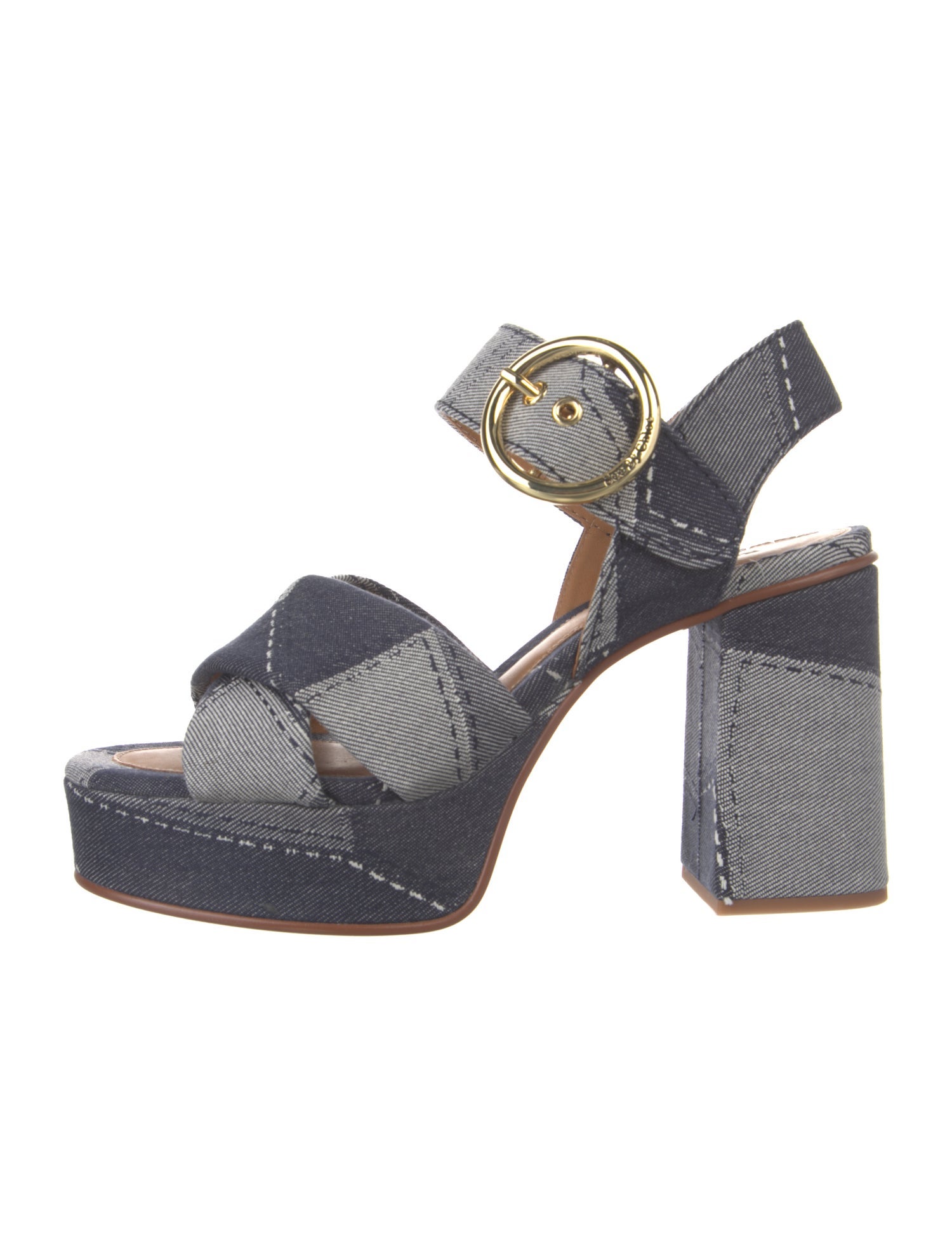 See by Chloé Denim Printed Sandals