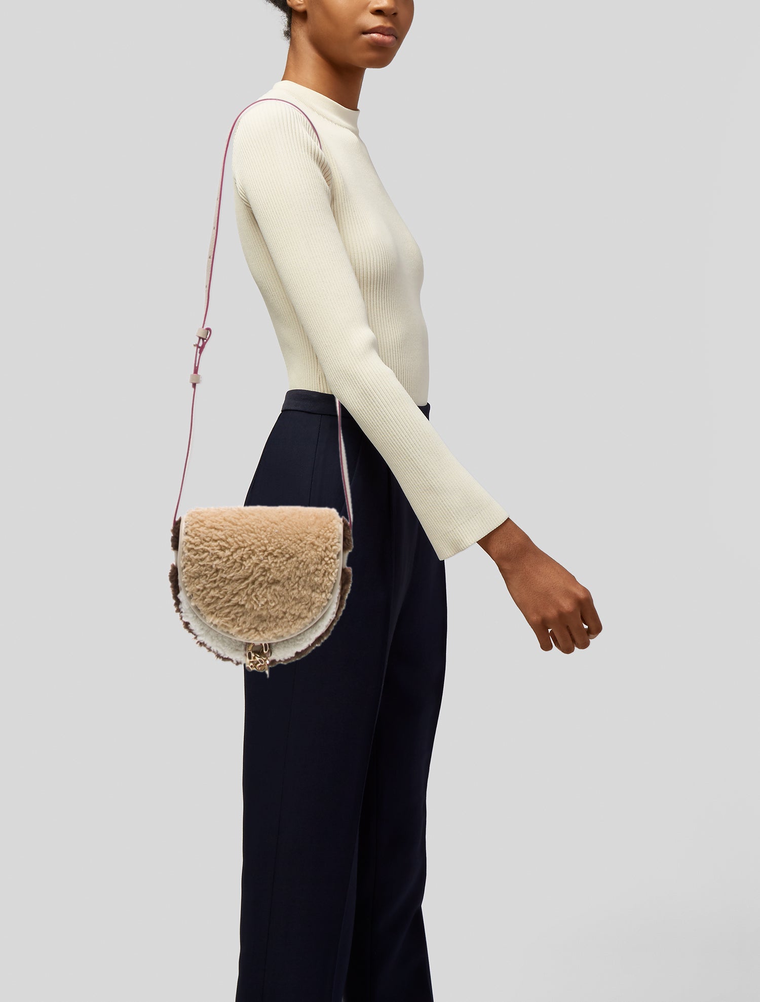 See by Chloé Shearling Messenger Bag
