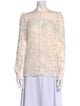 See by Chloé Lace Pattern Mock Neck Blouse
